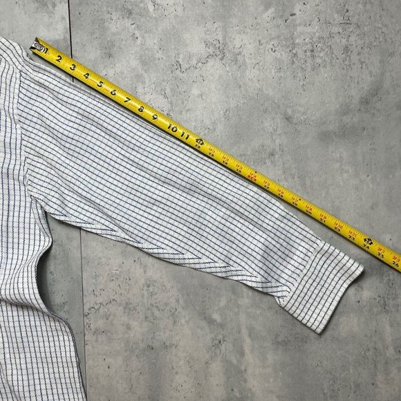 Emanuel Ungaro Dress Button Up Mens Shirt Sz S 15‎ 32/33 White Blue Check - Picture 7 of 7